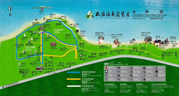 天涯海角游覽區(qū)導(dǎo)游圖
