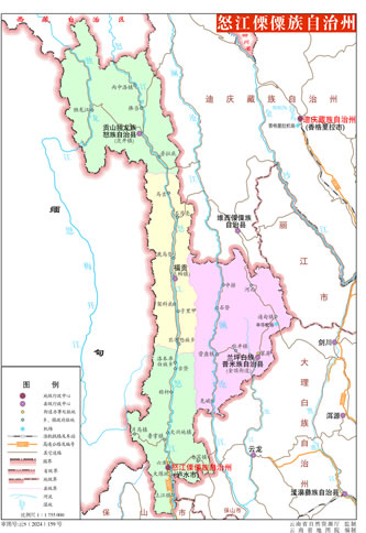 怒江傈僳族自治州地圖